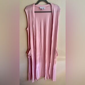 Light Pink Sleeveless Cardigan